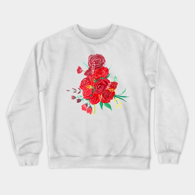 red roses Crewneck Sweatshirt by ibtihella